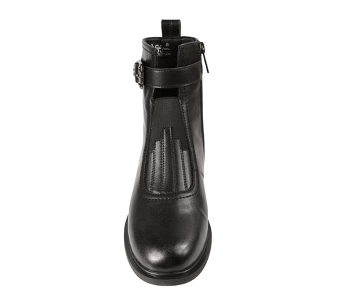 Ghete elegante, dama, PASS COLLECTION, DL70034A negru, piele naturala, toc